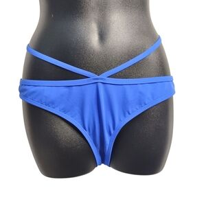 Miss Mandalay London Women's Blue Sexy Straps Bikini Bottom Size UK Small NWT